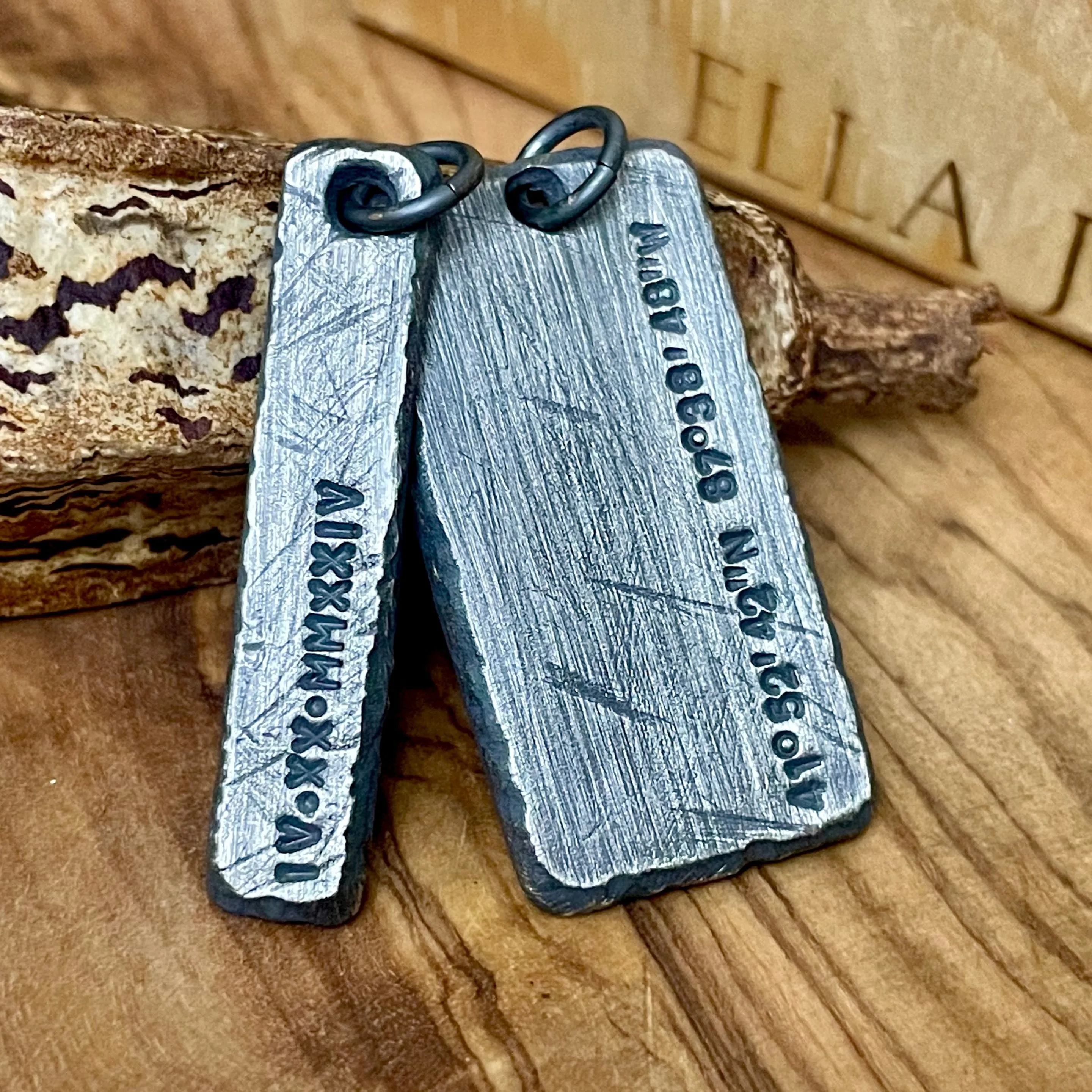 Rustic Silver Pendant for Necklace Personalized