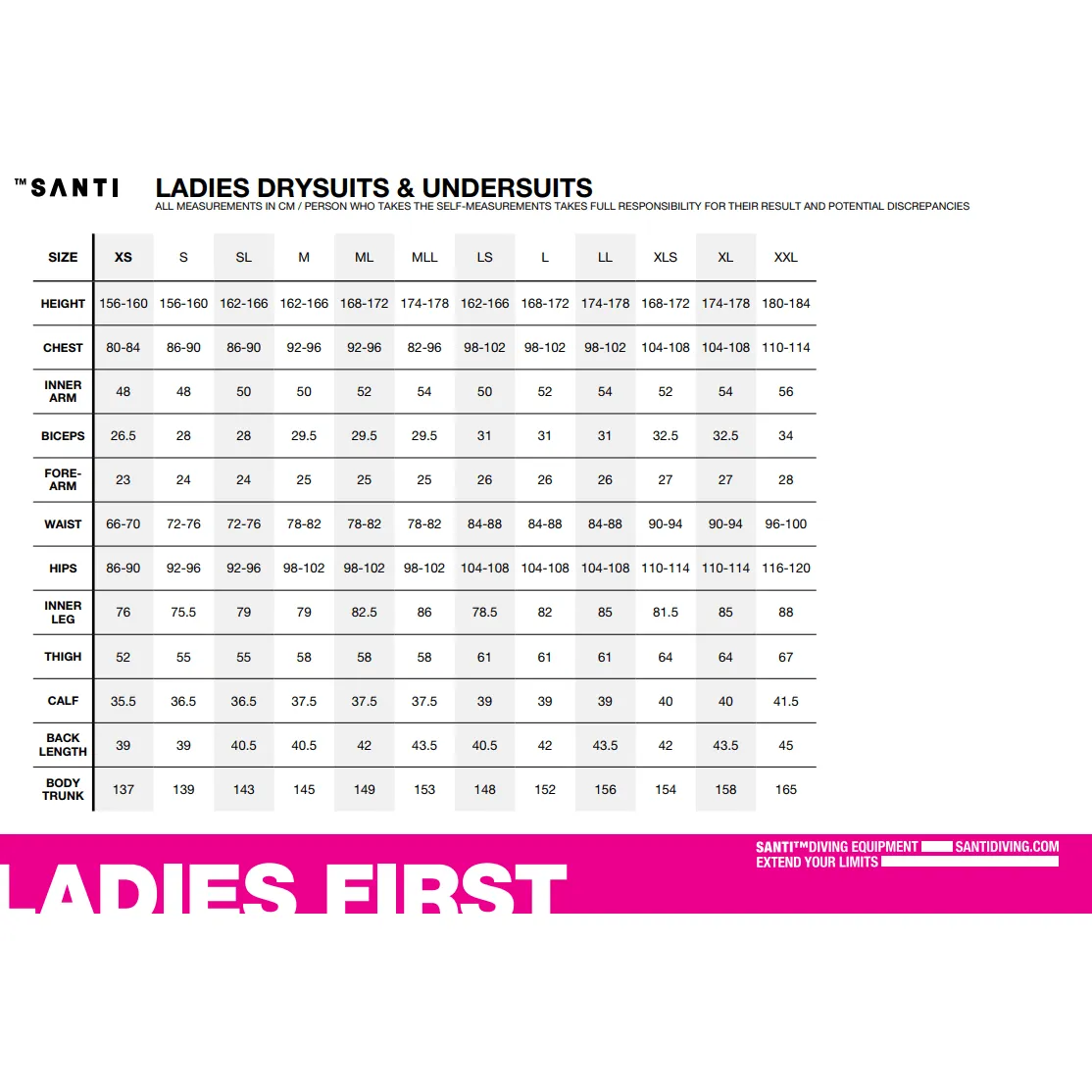 Santi Flex190 Undersuit - Ladies First CLEARANCE