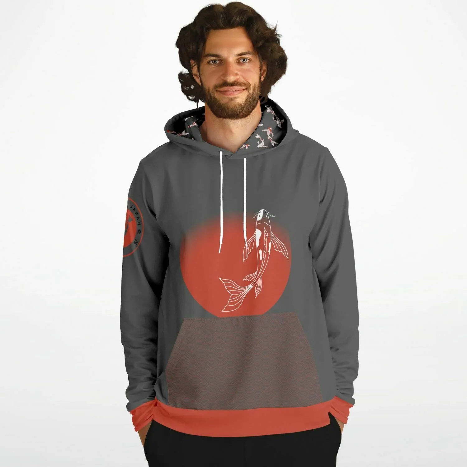 Shōwa Sanshoku Koi Grey Hoodie