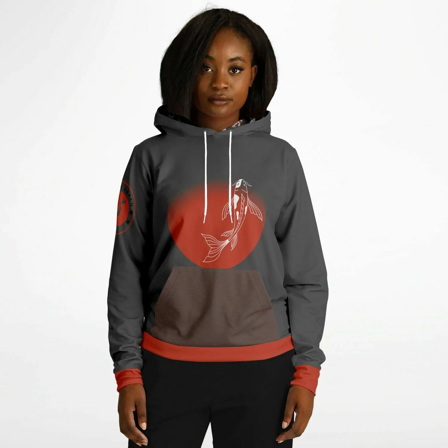 Shōwa Sanshoku Koi Grey Hoodie