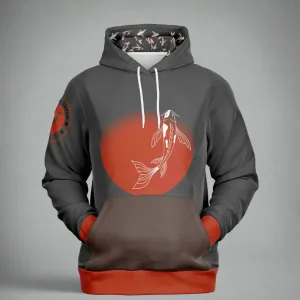 Shōwa Sanshoku Koi Grey Hoodie