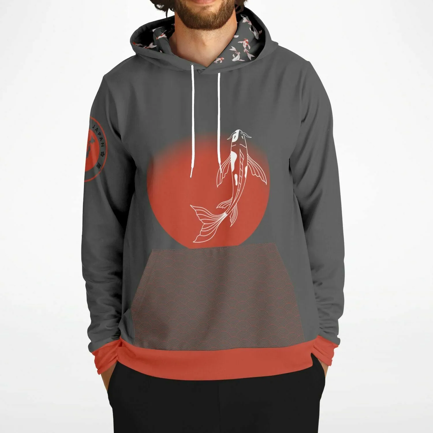Shōwa Sanshoku Koi Grey Hoodie