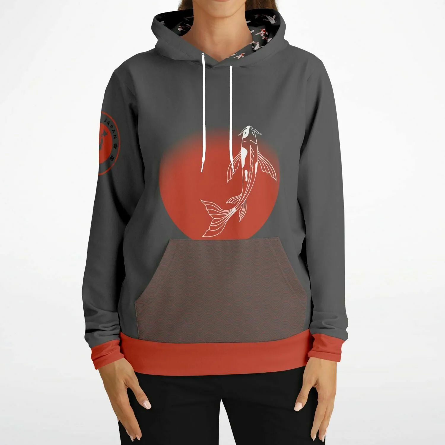 Shōwa Sanshoku Koi Grey Hoodie