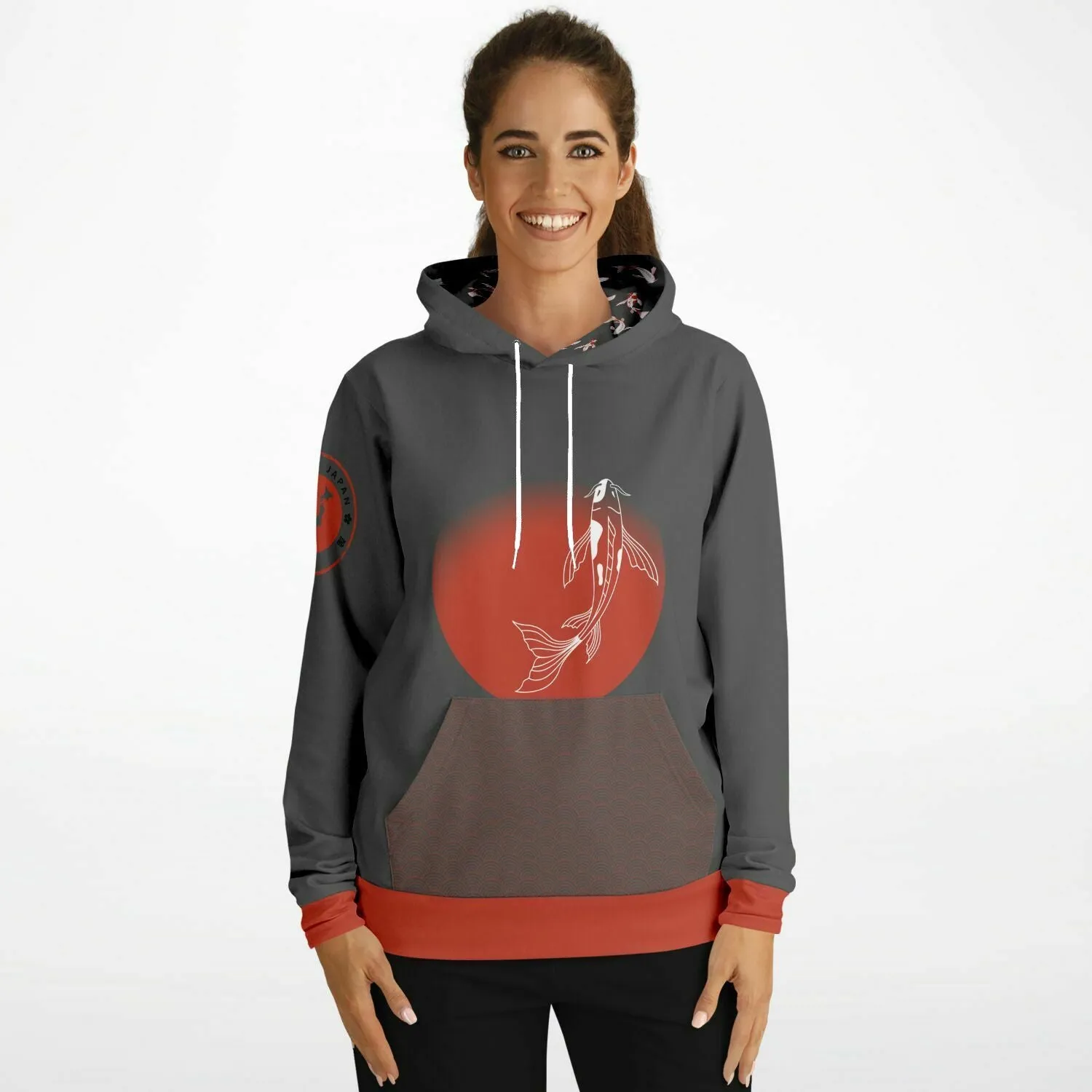 Shōwa Sanshoku Koi Grey Hoodie