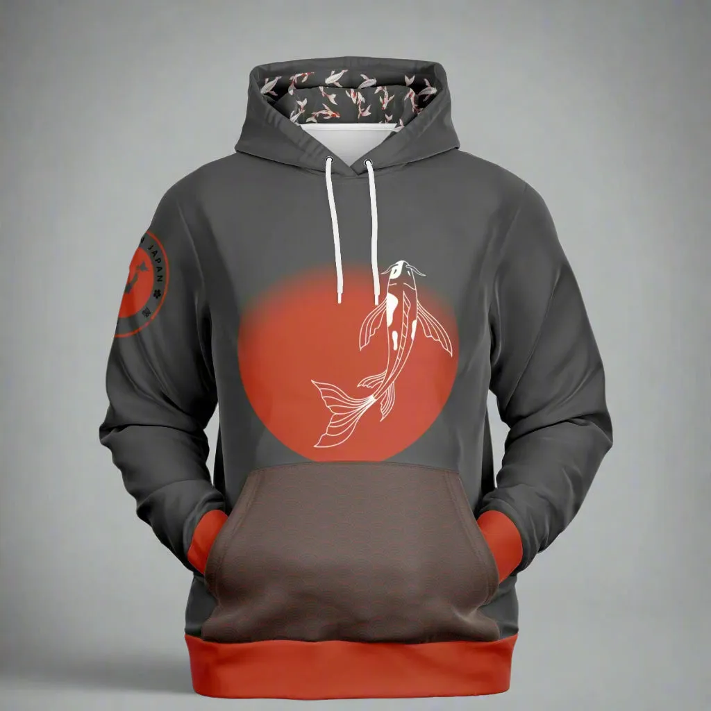 Shōwa Sanshoku Koi Grey Hoodie