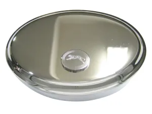 Silver Toned Etched Oval Running Cheetah Oval Trinket Jewelry Box