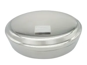 Silver Toned Etched Running Cheetah Pendant Oval Trinket Jewelry Box