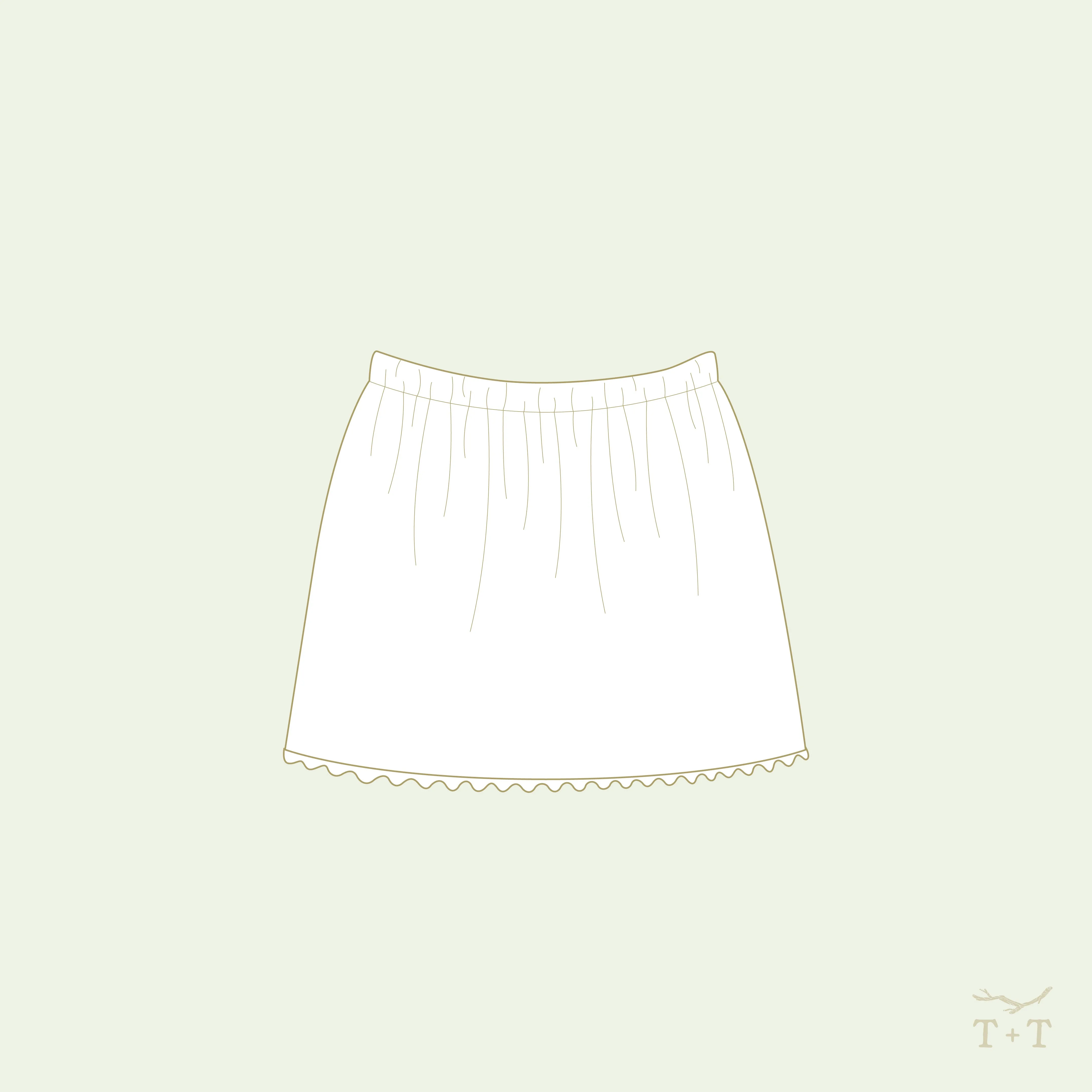 Simple Skirt Sewing Pattern - Doll