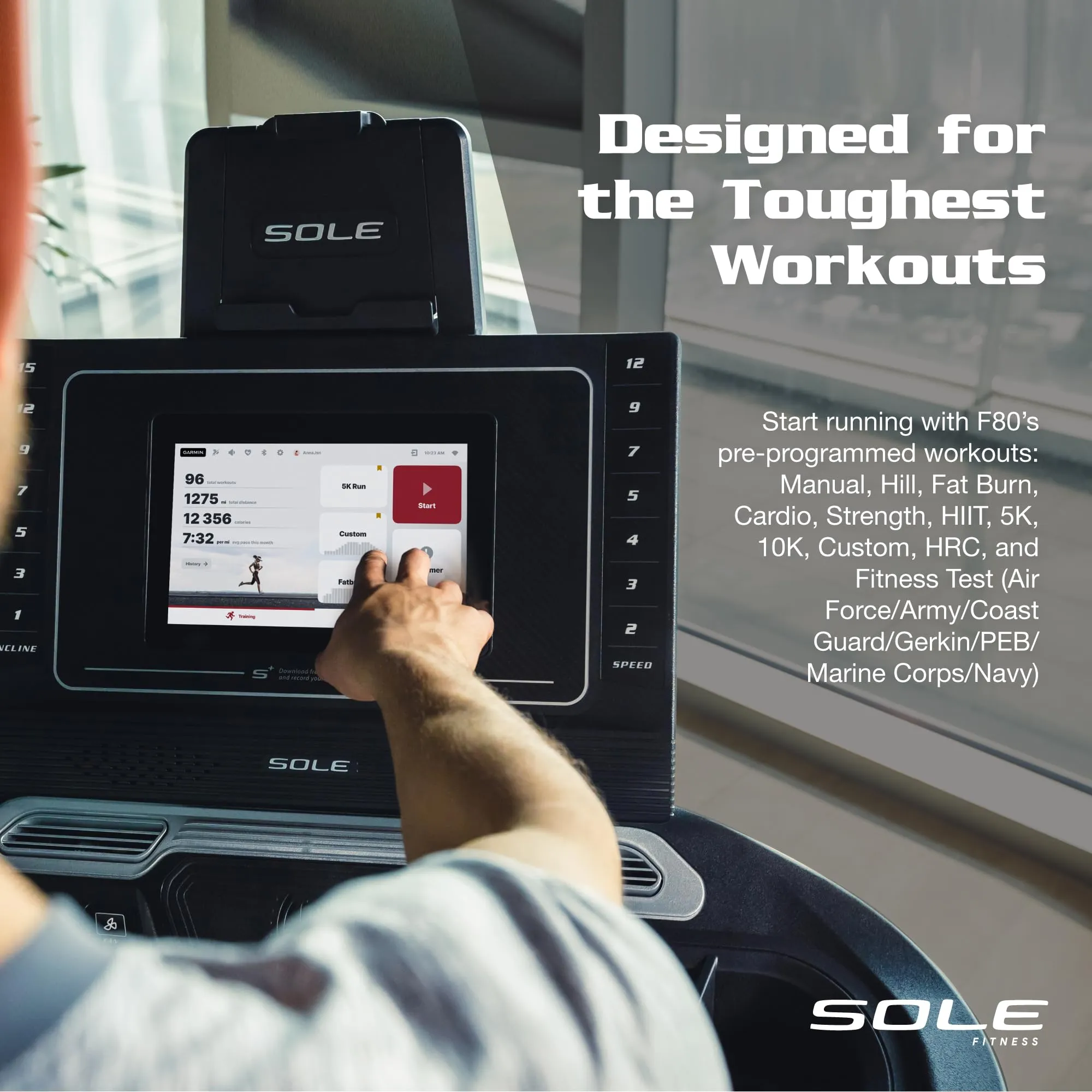 Sole F80 Treadmill, Foldable Treadmills for Home Use, Bluetooth, Touch Screen, Treadmill Foldable, Treadmills for Home with Incline, Home Exercise Treadmill (Sole F80)