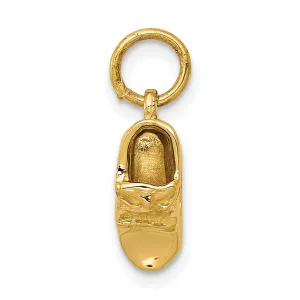 Solid 14 Yellow Gold 3-D Single Baby Shoe Charm.