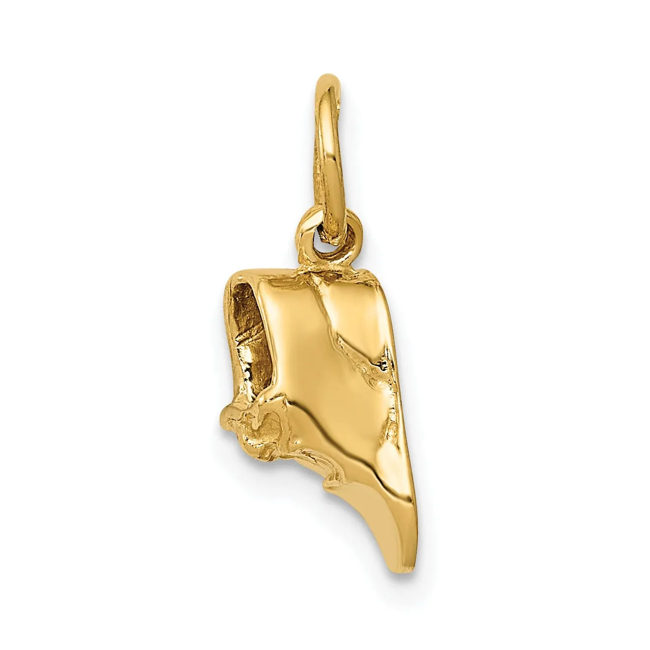 Solid 14 Yellow Gold 3-D Single Baby Shoe Charm.