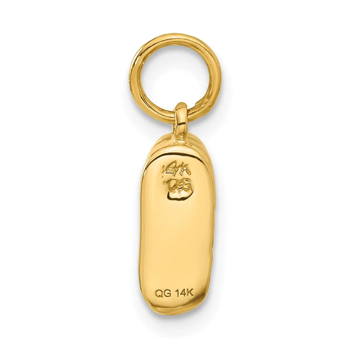 Solid 14 Yellow Gold 3-D Single Baby Shoe Charm.