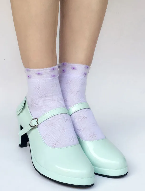 Sweet Lolita Shoes Mint Green Ankle Strap Round Toe Heeled Lolita Pumps