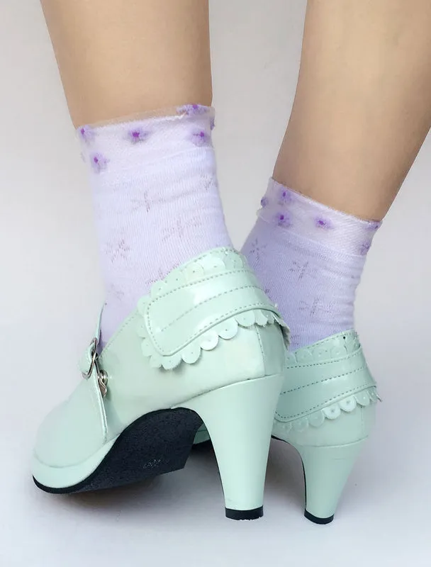 Sweet Lolita Shoes Mint Green Ankle Strap Round Toe Heeled Lolita Pumps