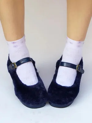 Sweet Lolita Shoes Platform Plush Strap Chunky Heels For Lolita