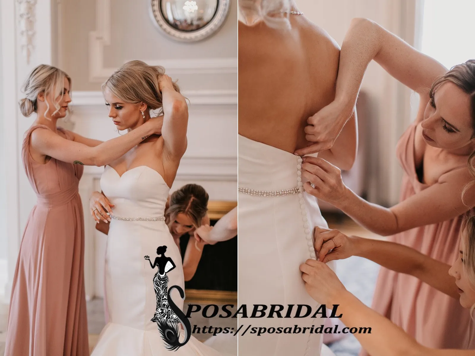 Sweetheart Long Mermaid Elegant Beach Summer Unique Wedding Dresses with train, WD0307