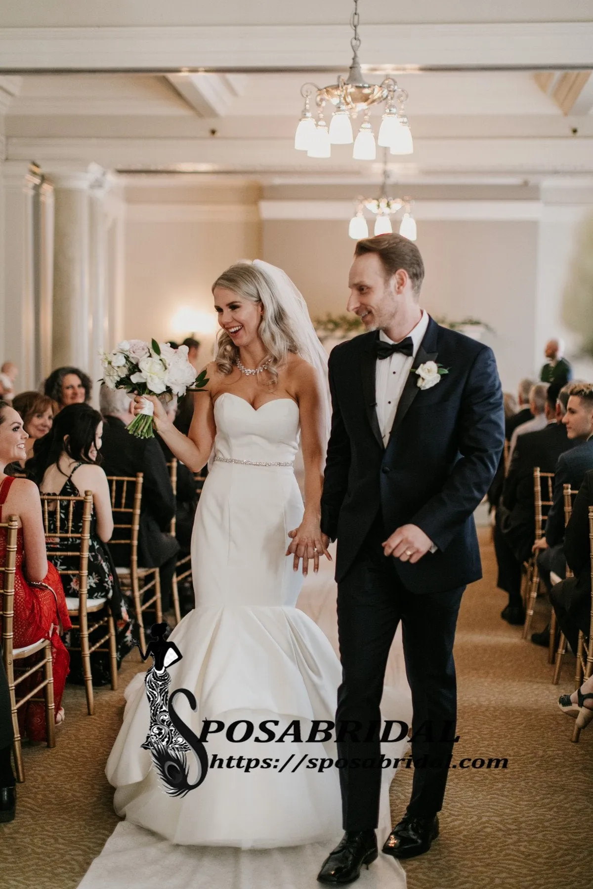 Sweetheart Long Mermaid Elegant Beach Summer Unique Wedding Dresses with train, WD0307