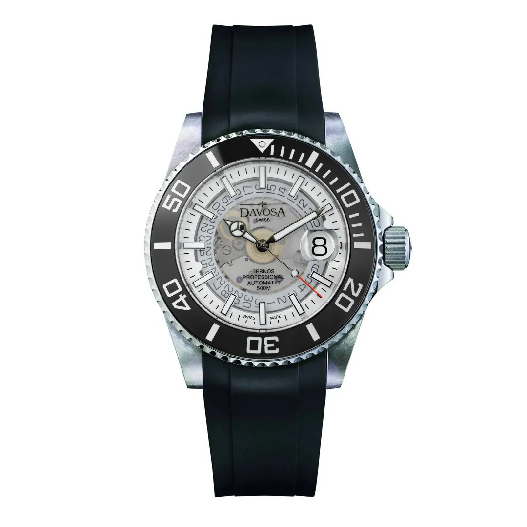 Ternos Professional Auto Nebulous 500m White Diving Watch 16153510 Holiday Bundle