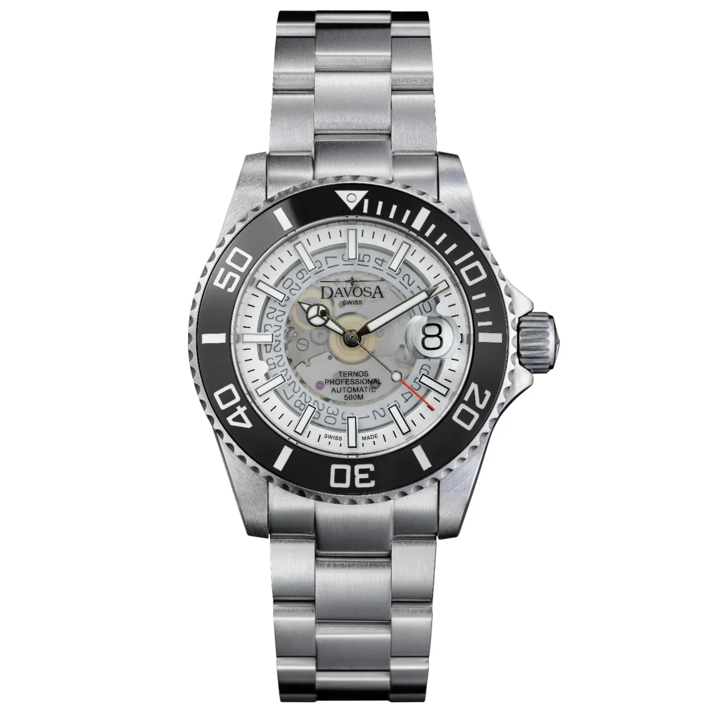 Ternos Professional Auto Nebulous 500m White Diving Watch 16153510 Holiday Bundle