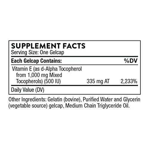 Thorne Ultimate-E Capsule - Contains All of The Natural Forms of Vitamin E - 60 Gelcaps