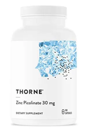 Thorne Zinc Picolinate 30 mg - Well-Absorbed Zinc Supplement for Growth and Immune Function - 180 Capsules