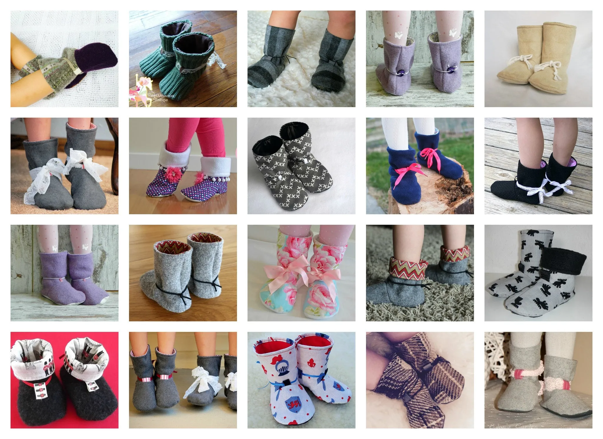 Tie Back Boots Sewing Pattern -  Baby   Child