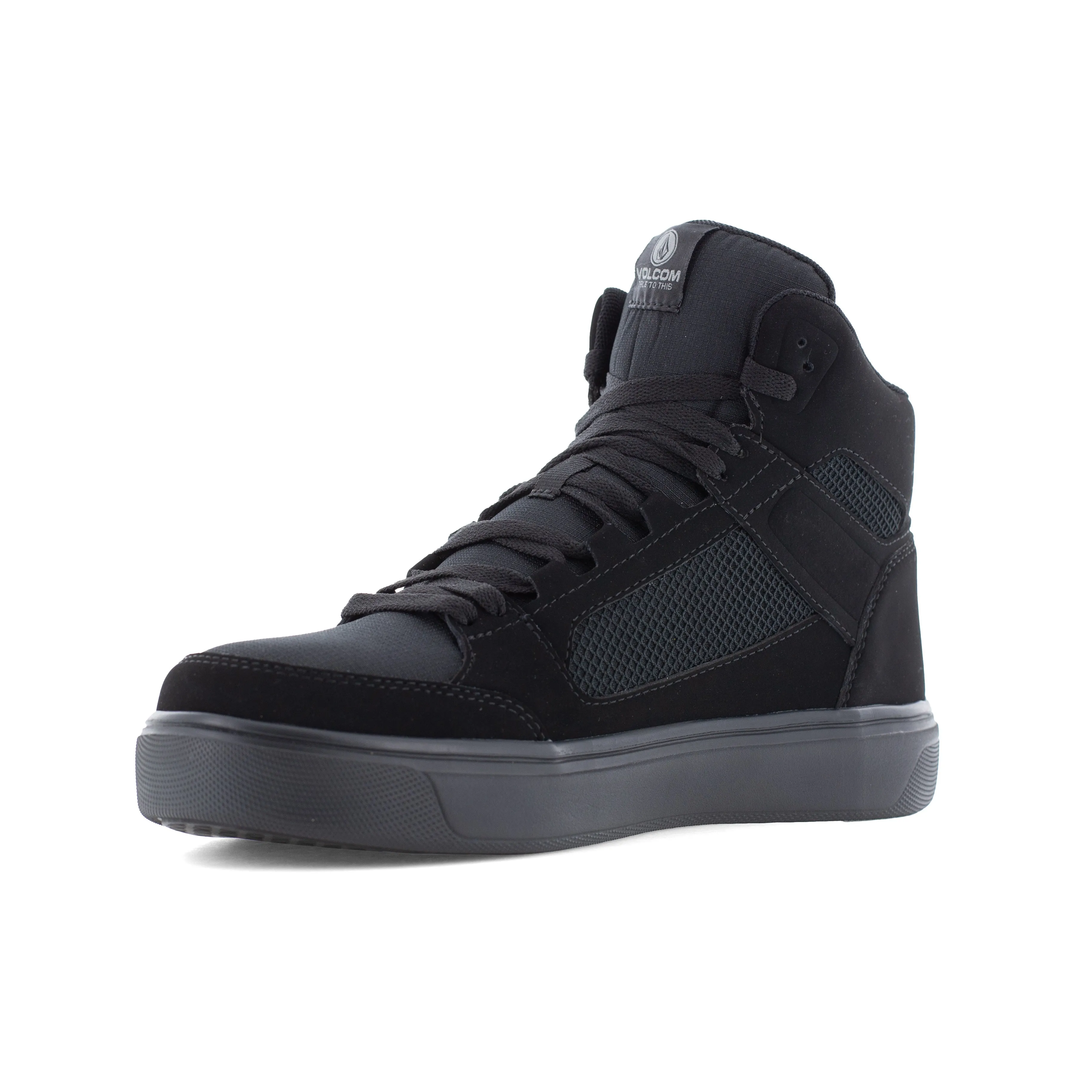 Volcom Men's Evolve Skate Comp Toe High Top Inspired Work Shoe- Black- VM30244