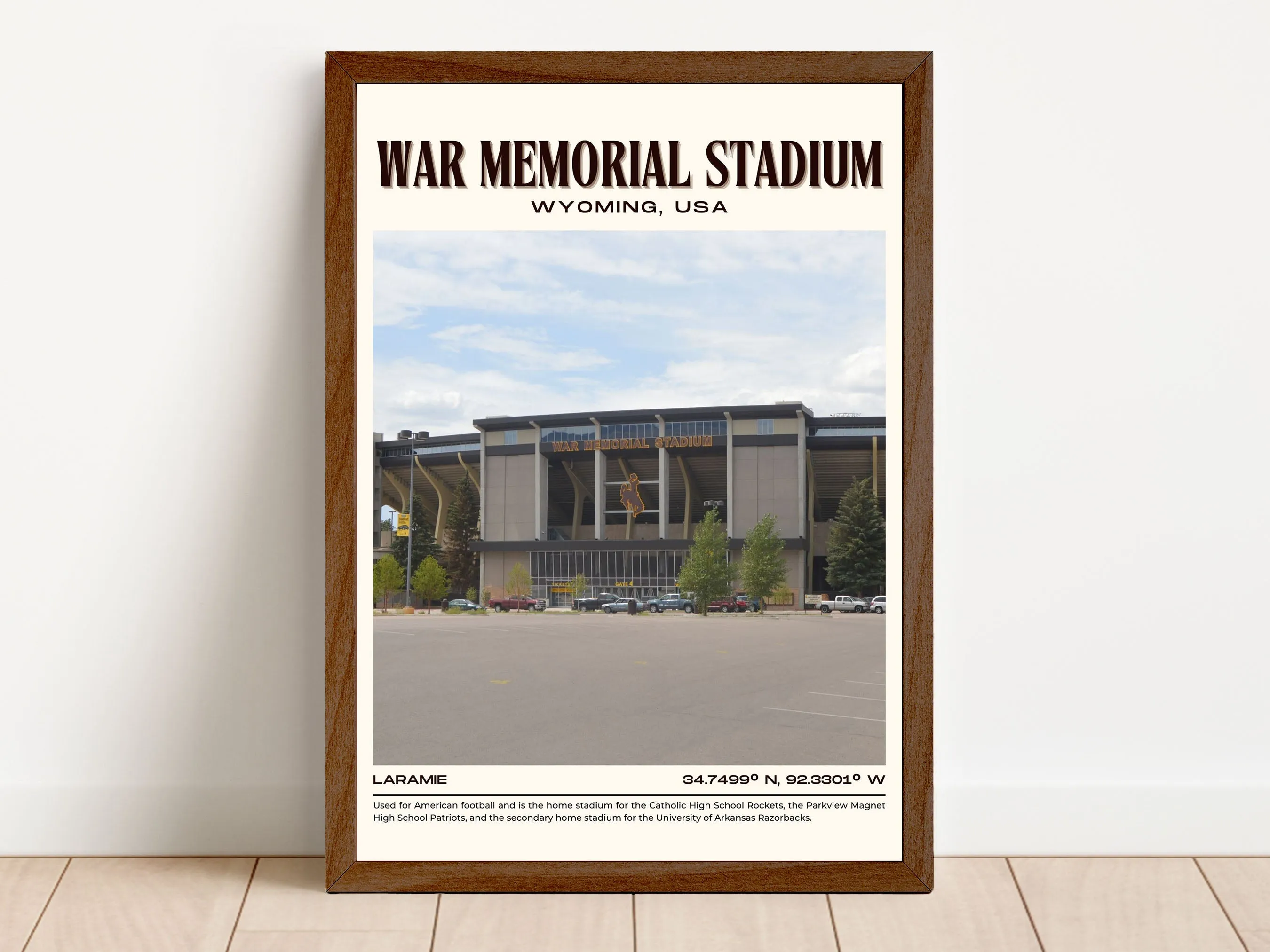 War Memorial Stadium Football Retro Wall Art