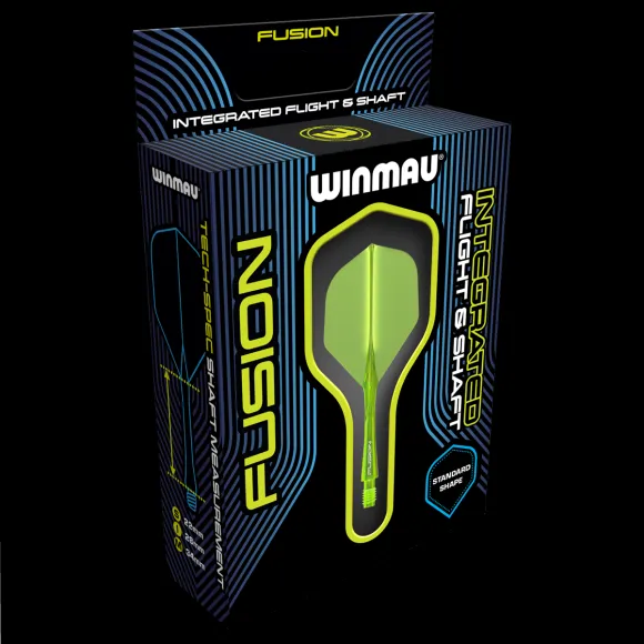 Winmau Fusion Integrated Flight & Shaft Fluoro Yellow Intermediate