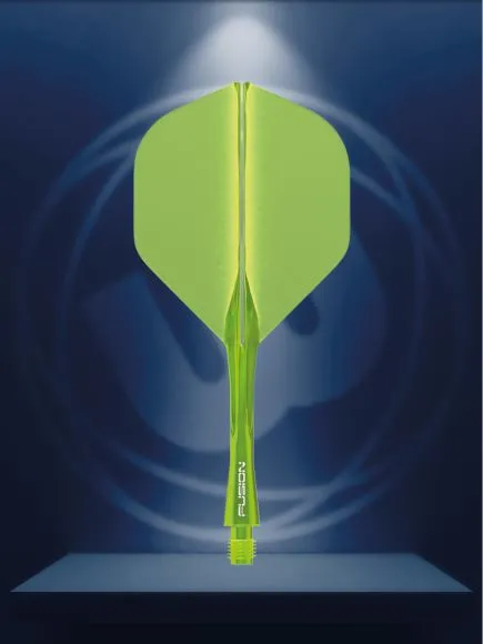 Winmau Fusion Integrated Flight & Shaft Fluoro Yellow Intermediate