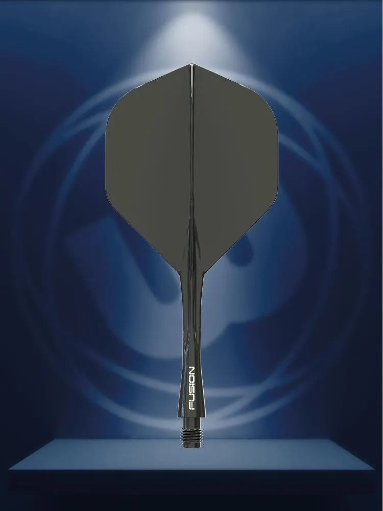 Winmau Fusion Integrated Flight & Shaft Solid Black Intermediate