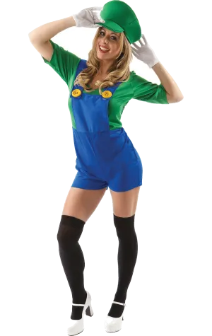 Womens Luigi Super Mario Costume