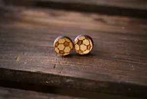 Wood Soccer Ball Earrings from The Wood Reserve