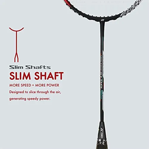 YONEX Voltric 0.7 DG Slim Tri Voltage System Graphite Badminton Racquet (Navy Blue , 35 Lbs Tension, Slim Shaft)