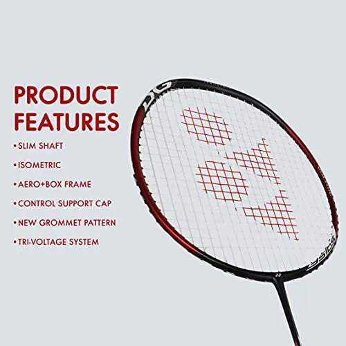 YONEX Voltric 0.7 DG Slim Tri Voltage System Graphite Badminton Racquet (Navy Blue , 35 Lbs Tension, Slim Shaft)